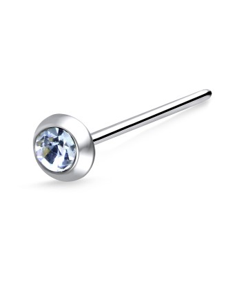 Stone Set Silver Straight Nose Stud NSKA-826